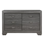 ZUN Wooden Bedroom Furniture Gray Finish 1pc Dresser of 6x Drawers Contemporary Design Rustic Aesthetic B011118703