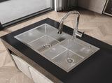 32 "x 19" x 10 "Embedded Double Bowl Kitchen Sink, Equipped with S304 Stainless Steel Satin Handmade T3177P286041