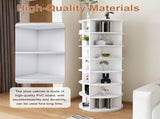 Rotating Shoe Rack Tower, 7-Tier Spinning Storage Rack, Free Standing 360&deg Revolving Shoe 76765227