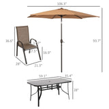 ZUN Outdoor dining table and chair package with umbrella 50008185