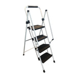 White four-step ladder, light folding four-step stool, wide anti-skid pedal and safety handle, W2717P239467