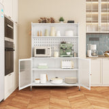 Kitchen Pantry Cabinet, Tall Storage Cabinet with Glass Doors & Adjustable Shelves, Cabinet Cupboard T2398P272122