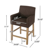 Upholstered 26 inch Counter Stool - Brown/Weathered Brown 71252.00BRN