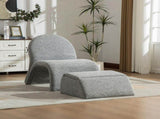 24.8 " Wide Modern Upholstered Armless Chair with Storage Ottoman, Chenille Accent Chair for Living W3098P451469