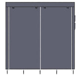 ZUN 67" Clothes Closet Portable Wardrobe Clothes Storage Rack 12 Shelves 4 Side Pockets Gray 63742682