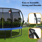 ZUN 12FT Recreational Kids Trampoline with Safety Enclosure Net & Ladder, Outdoor Recreational K1163P168399