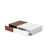 Modern style walnut coffee table with two storage spaces W1320P193293