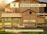 59" Backyard Wooden Chicken Cage Outdoor Poultry Habitat with 2 Doors, Nesting Box & Detachable 49901563