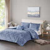 Twin/Twin XL Velvet Comforter Set with Throw Pillow B03595987
