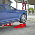 ZUN 2 Pack Hydraulic Car Ramps 5T 11000lbs Low Profile Car Lift Service Ramps Truck Trailer W1422P195511