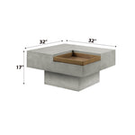 ZUN ACME Kailano Coffee Table, Weathered Gray Finish LV01928