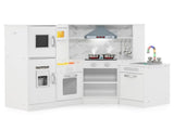 Interactive Kids Play Kitchen with Ice Maker & Chalkboard, Corner Design Pretend Cooking Set with 22168267