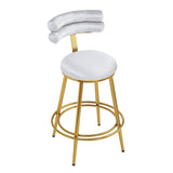 27.65'' Modern Counter Stools Set of 2,Light gray velvet Counter Stools with iron Frame,Soft back N780P194940W