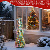 4FT Lighted Iridescent Snowman Christmas Decorations, Pre-lit Holiday Decor with 100 Warm White LED 15924623