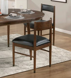 Black Leather Upholstered Side Chairs Set of 2, Modern Contemporary Cherry Finish Wooden Furniture B011P217882