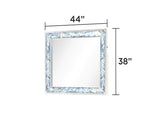 Laguna Modern Style Mirror Made with Wood and Crystal Accents in White B009P270824
