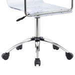 ZUN Clear and Chrome Acrylic Office Chair with Casters B062P153792