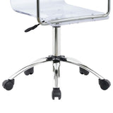 ZUN Clear and Chrome Acrylic Office Chair with Casters B062P153792