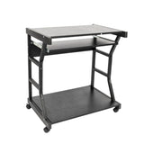 ZUN Moveable Four-wheel Computer Desk Black 73764478