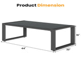 Coffee Table - Powder-Coated Aluminum and Glass Lightweight Table- Versatile Use- Rectangular - Gray B082P232965