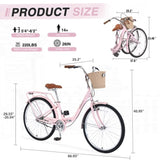 26 Inch Single Speed Folding Lady Bike , Durable Steel Frame,Compact Design for Easy Storage and W1019P248819