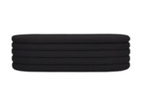 Fuji 49" Upholstered Oval Storage Bench, Ebony Black Boucle B2719P238463