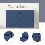 ZUN 30'' Wall Mounted Bathroom Vanity with Resin Sink,Floating Bathroom Storage Cabinet with 2 Drawers, 43074793