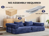 Compression Sofa,Convertible Floor Sofa Bed with Fixed-Shape Frame, Loveseats Boneless Modular 02827739