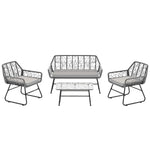 ZUN Outdoor Furniture 4 Piece wicker patio furniture set,glass table,With cushion,Suitable for patio, W2071P281624