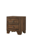 1pc Transitional 2-Drawer Nightstand with Metal Hardware Brown Cherry Finish Bedroom Furniture B011P144384