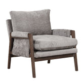 ZUN Mid-Century Modern Velvet Accent Chair,Leisure Chair with Solid Wood and Thick Seat Cushion for WF301654AAE