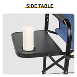 31" Tall Directors Chair with Footrest, 4Portable Bar Height Folding Camping Chair with Built-in Cup 12985219
