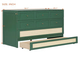 Full Size Murphy Bed with Large Drawers,Green N708P336203F