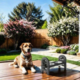White Adjustable Pet Bowl Travel Ready HDPE Durable Poly Lumber Recycled B195P214979