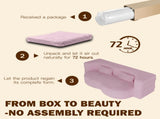 Modern Floor Sofa with 2 Pillows,Convertible Teddy Fabric Foam-Filled Sleeper Sofa Bed,15" Twin Size 21223592