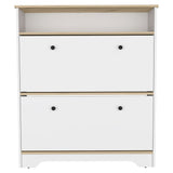 Cranbery 2-Shelf Shoe Rack Light Oak and White B06280039