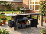 Foldable Outdoor Prep Station BBQ Cart Patio Dining Cart Foldable Outdoor Kitchen Island Grill Cart N719P407404B