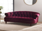 La Rosa Victorian Chesterfield Loveseat, Burgundy Velvet B2719P238184