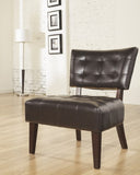 Roundhill Furniture Blended Leather Tufted Accent Chair with Oversized Seating, Brown T2574P172744