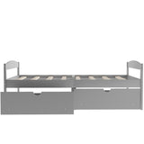 Twin size platform bed, with two drawers, gray WF195910AAE