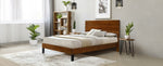 ZUN Mid-Century Modern Solid Wood Bed Frame King Size Platform Bed with Three-Piece Headboard Design, No WF531004AAD