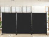 6FT Trifold 160g Polyester Fabric Plastic Foot Carbon Steel Frame Foldable Screen Black 60465483