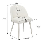 ZUN Hengming PU dining chair, metal leg without armrest, suitable for dining room, living room, W212P180123