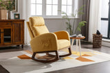 ZUN COOLMORE Rocking Chair, Modern Glider Chair, Recliner Armchair with Wood Legs and Side Pocket, W395P249075