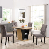 61.81 inch Extendable Dining Table with Built-in Storage, Modern Wooden Table with Sturdy W2317P251946