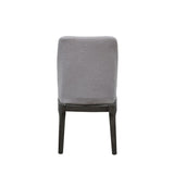Set of 2 Side Dining Chair with Linen Padded Seat and Back, Light Gray and Gray Oak B016P314461