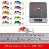 ZUN 56pcs mixed bait small artificial high-quality professional crank bait swing fishing tackle 01185105