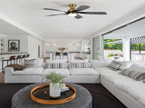 52-Inch Ceiling Fan with Light, Dimmable Light with Memory Function, DC Motor, Quiet Operation, 5 W934P608497