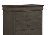 ZUN Classic Louis Philippe Style Stained Gray Finish 1pc Chest of 5x Drawers Traditional Design Bedroom B01153393