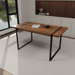 ZUN 59 " dining table modern industrial rectangular MDF natural wood , 4-6 people, 1.5" thick 88929839